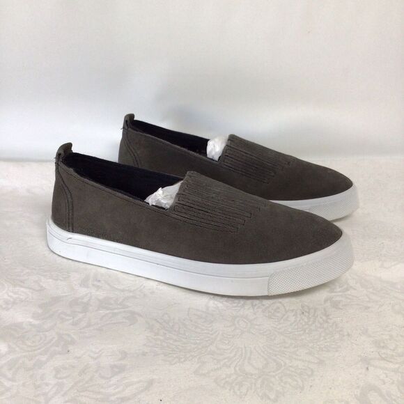 Minnetonka Women's‎ Shoes Sneakers Gabi Gray Suede Leather Loafers Slip On sz 6 - Picture 1 of 11